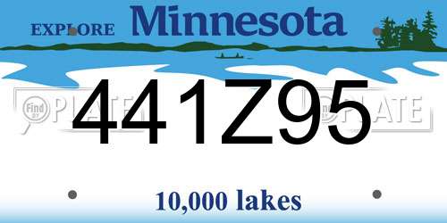 441Z95 Minnesota License Plate