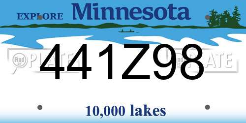 441Z98 Minnesota License Plate