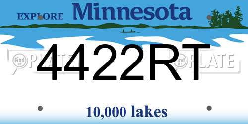 4422RT Minnesota License Plate