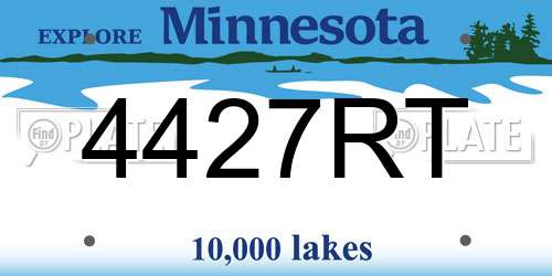 4427RT Minnesota License Plate