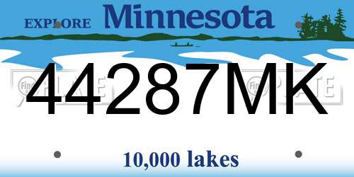 44287MK Minnesota License Plate