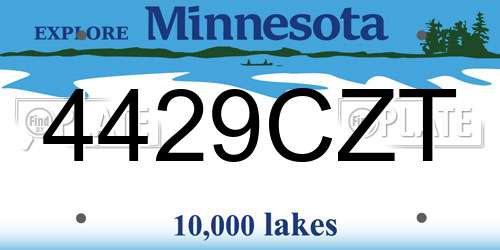 4429CZT Minnesota License Plate