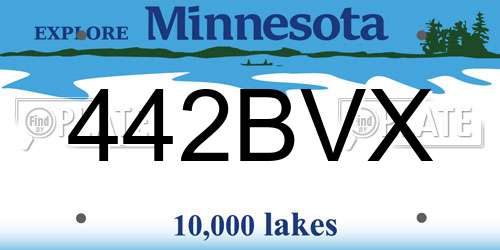442BVX Minnesota License Plate