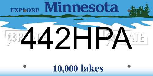 442HPA Minnesota License Plate