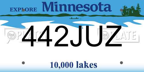 442JUZ Minnesota License Plate