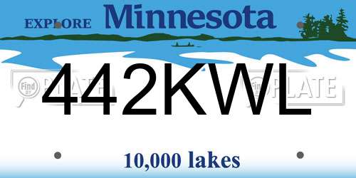 442KWL Minnesota License Plate