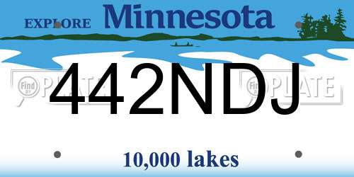 442NDJ Minnesota License Plate