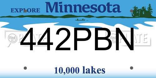 442PBN Minnesota License Plate