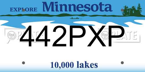 442PXP Minnesota License Plate