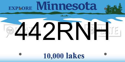 442RNH Minnesota License Plate