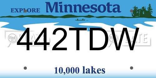 442TDW Minnesota License Plate
