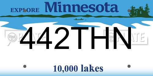 442THN Minnesota License Plate