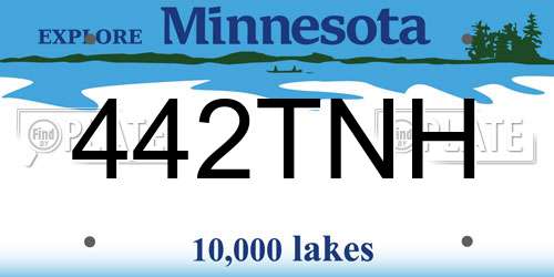 442TNH Minnesota License Plate