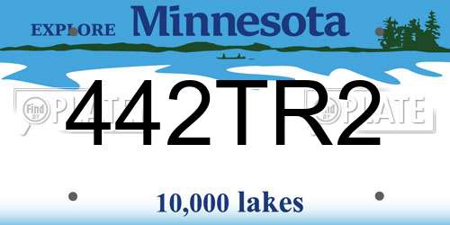 442TR2 Minnesota License Plate