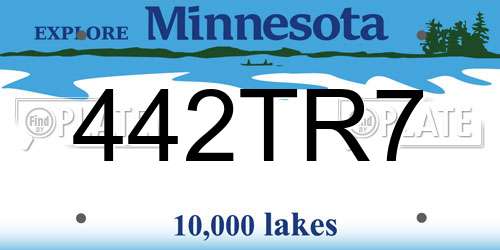 442TR7 Minnesota License Plate
