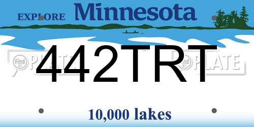 442TRT Minnesota License Plate