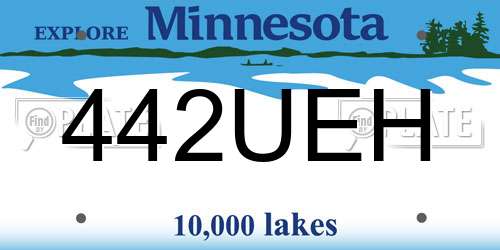 442UEH Minnesota License Plate