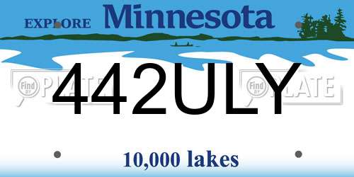 442ULY Minnesota License Plate