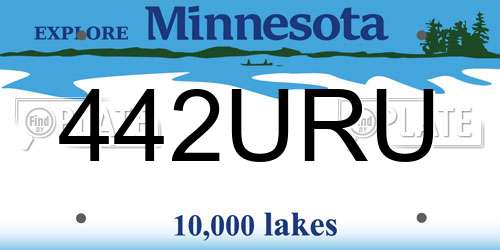442URU Minnesota License Plate