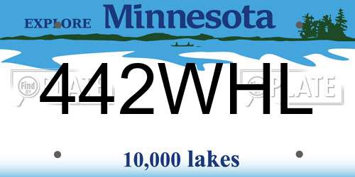 442WHL Minnesota License Plate
