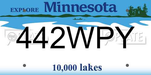 442WPY Minnesota License Plate