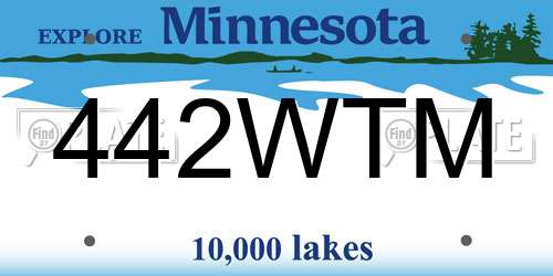 442WTM Minnesota License Plate
