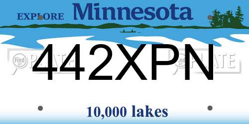 442XPN Minnesota License Plate