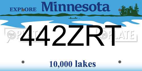 442ZRT Minnesota License Plate
