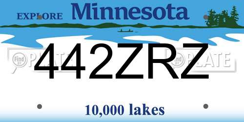 442ZRZ Minnesota License Plate