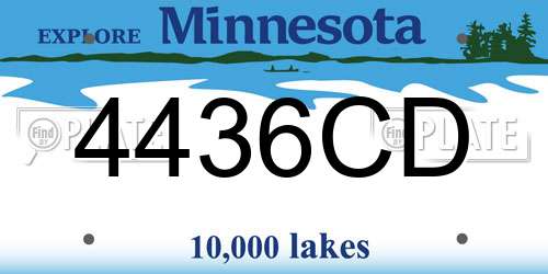 4436CD Minnesota License Plate