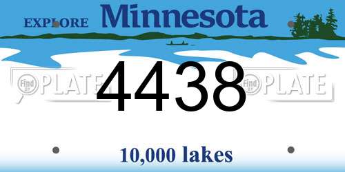 4438 Minnesota License Plate