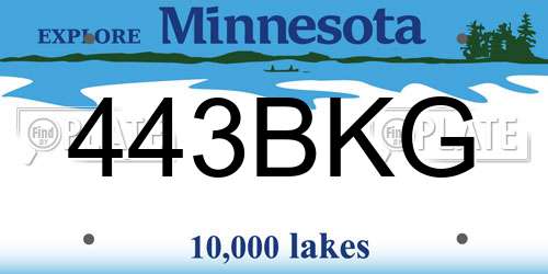 443BKG Minnesota License Plate