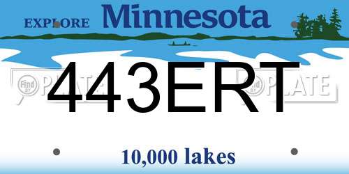 443ERT Minnesota License Plate