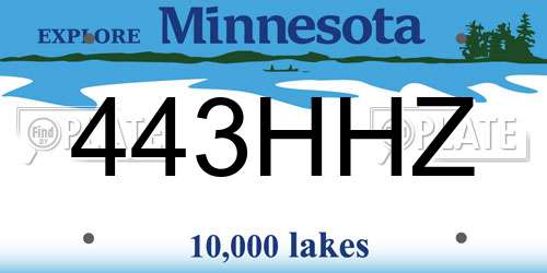 443HHZ Minnesota License Plate