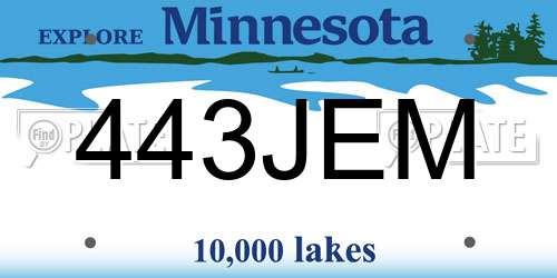 443JEM Minnesota License Plate