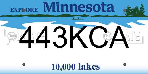 443KCA Minnesota License Plate