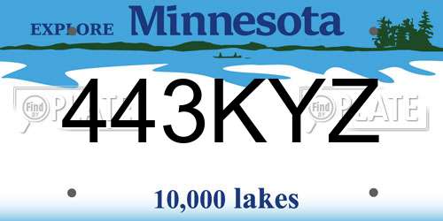 443KYZ Minnesota License Plate