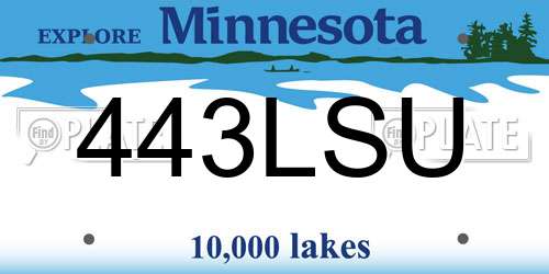 443LSU Minnesota License Plate