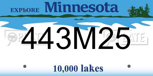 443M25 Minnesota License Plate