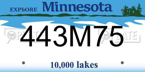 443M75 Minnesota License Plate