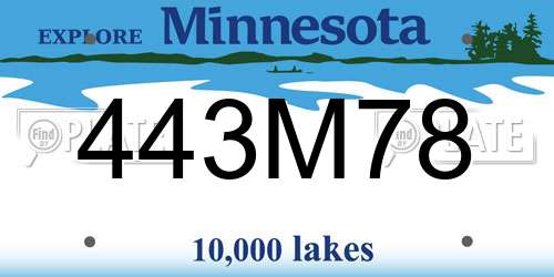443M78 Minnesota License Plate