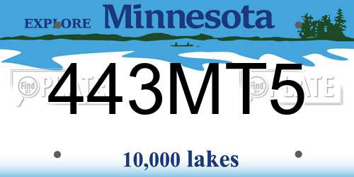 443MT5 Minnesota License Plate