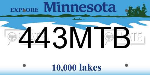 443MTB Minnesota License Plate