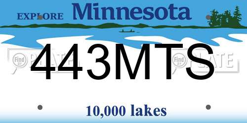 443MTS Minnesota License Plate