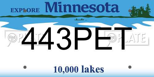 443PET Minnesota License Plate