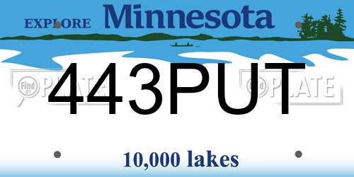 443PUT Minnesota License Plate