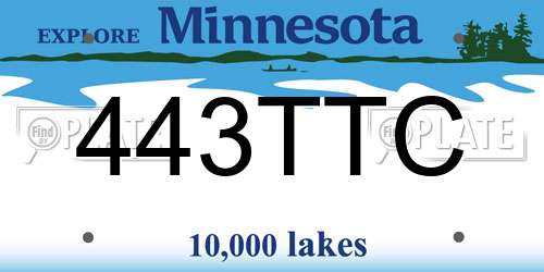 443TTC Minnesota License Plate