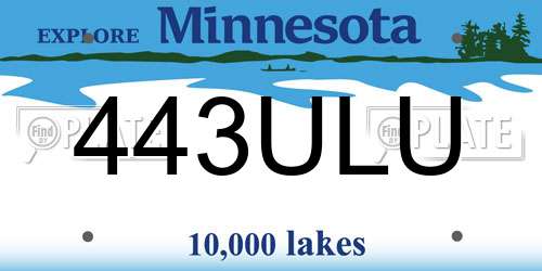 443ULU Minnesota License Plate
