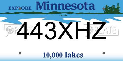 443XHZ Minnesota License Plate