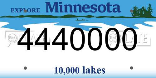 4440000 Minnesota License Plate